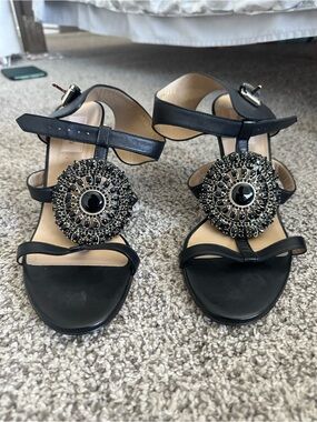 Valentino Garavani Black Embellished Medallion Heels